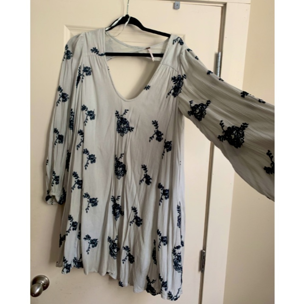 Free people floral tunic mini dress size M